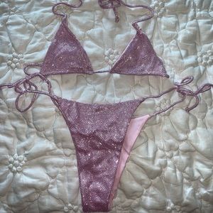 meshki sparkly pink bikini